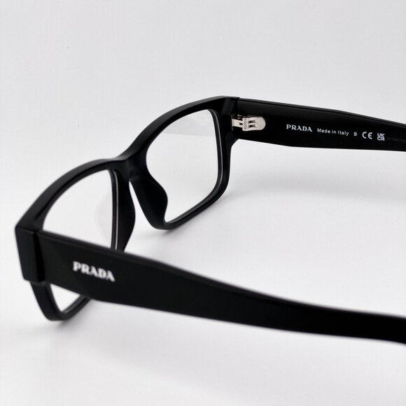 Prada PRB09V Eyeglasses – Matte Black Rectangle Frame | Model 12P1O1 - Picture 7 of 10